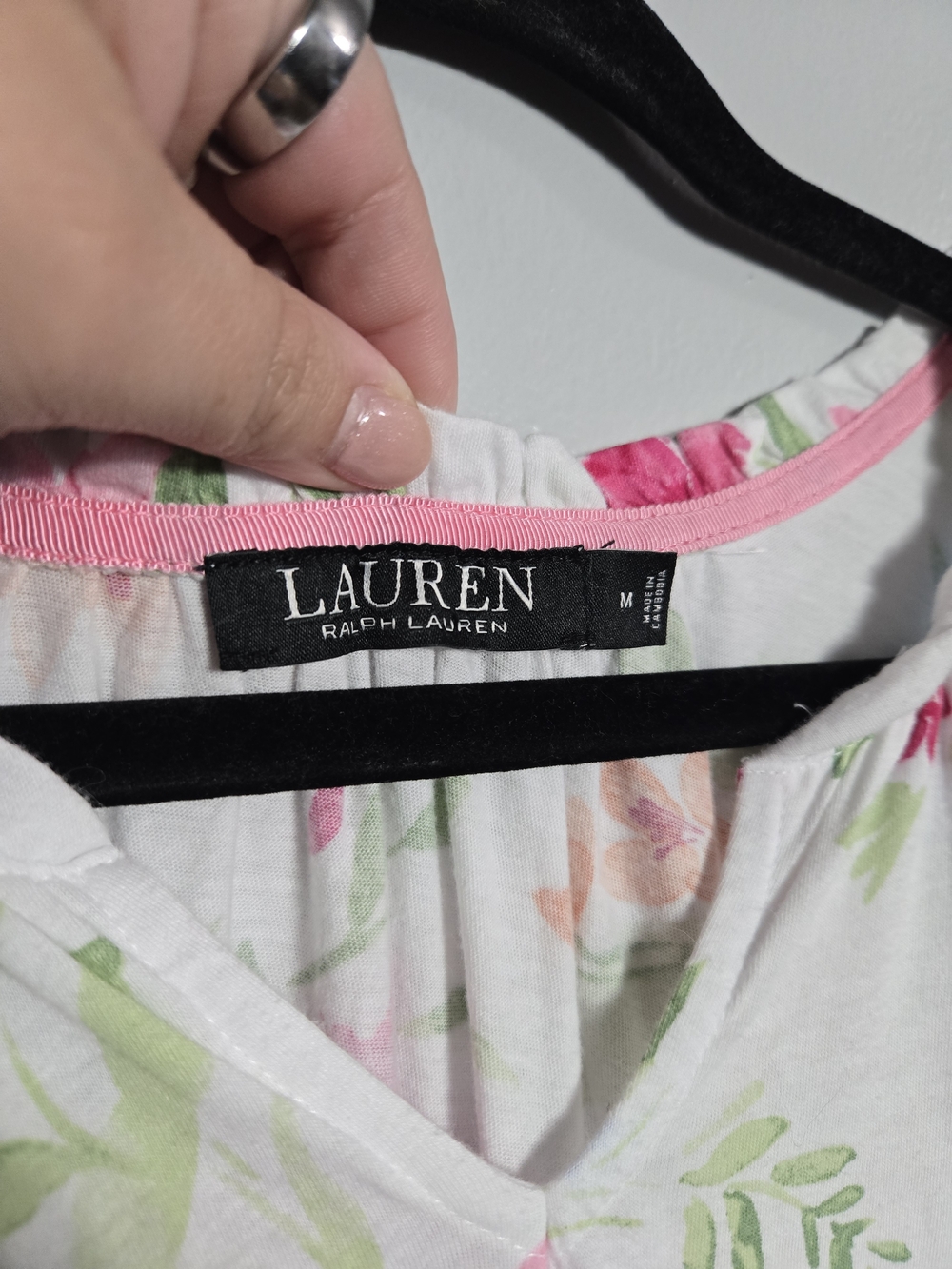 Lauren Ralph Lauren Floral Nightgown Bundle Lot of 2 Medium Ruffle Hem Knit - Picture 10 of 10